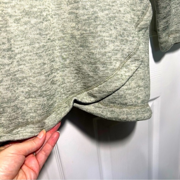 Lands End Heathered Green Cowl Neck Fleece Pullover Sweater Size X-Large 18 - Picture 9 of 10